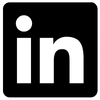 The LinkedIn logo in black.