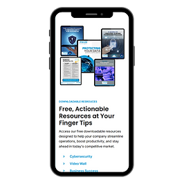 A mobile phone with the downloadable resource section of the Pulse Technology website.