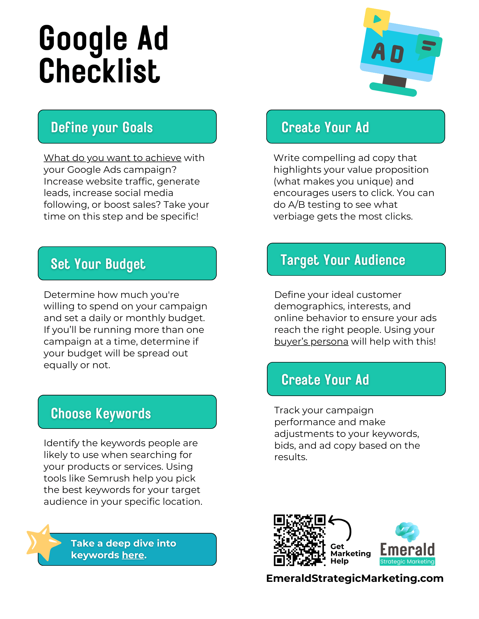 A preview of the Google Ad Checklist