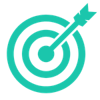 An icon showing an arrow on a target.