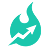 A flame with an upward arrow