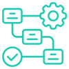 A graphic representing an automated workflow