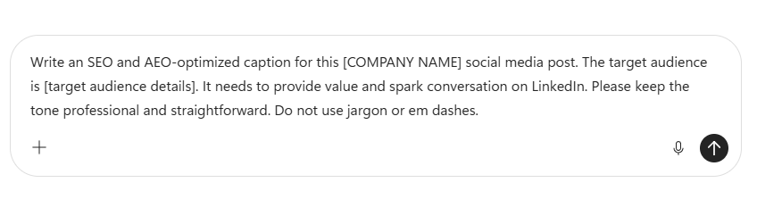 A screenshot showing an prompt in Microsoft Copilot's chatbot.