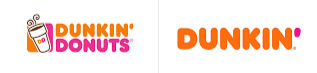 The Dunkin' Donuts logo rebrand that removed donuts from the logo.