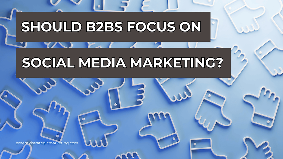 LinkedIn thumbs up emojis. Text: Should B2Bs Focus on Social Media Marketing?