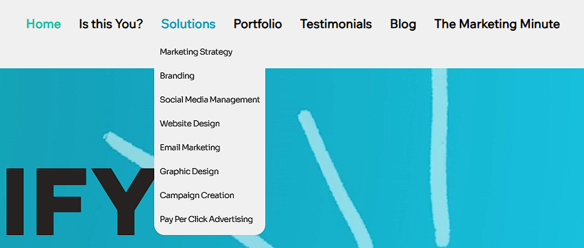 An example of a clean and clear navigation on a website.