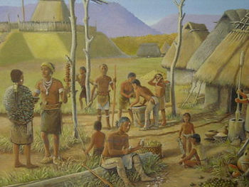 An artistic representation of the indigenous peoples in Pensacola and northwest Florida