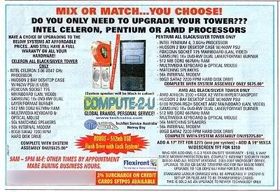 An overly crowded ad with a lot of text, images, and graphics. Image Credit: Copeland Communications