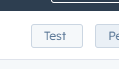 The 'test' button in HubSpot
