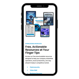 A mobile phone with the downloadable resource section of the Pulse Technology website.