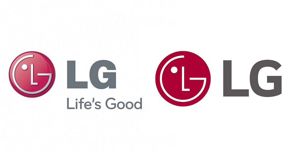 The LG logo rebrand that said Life's Good under the logo to a simplified LG logo.