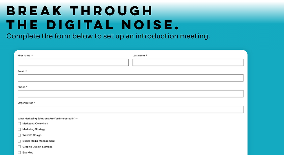 A screenshot of the form section of a landing page.