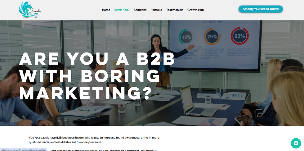 A screenshot of the header title of a landing page.