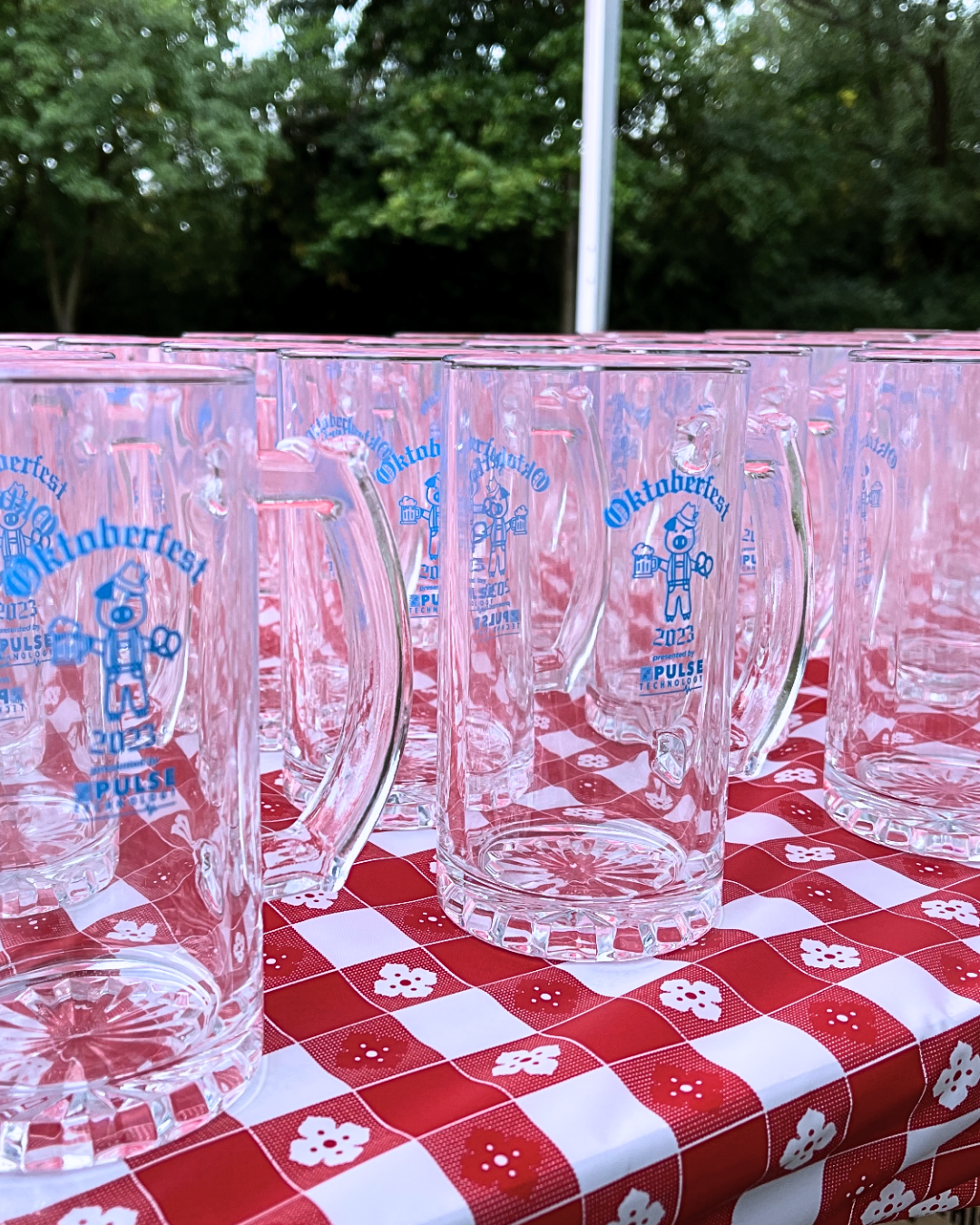 Beer glasses created for an employee event at Pulse Technology